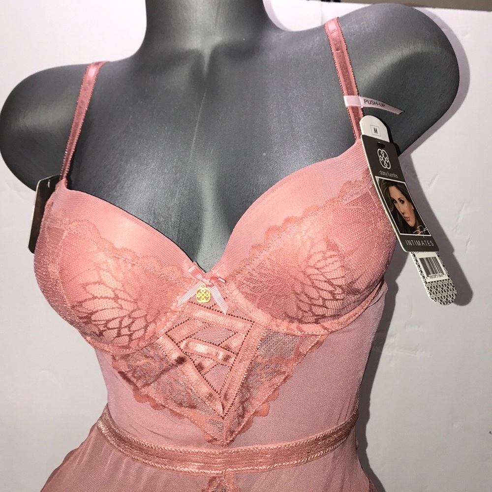 Daisy Fuentes Push Up Teddy Bodysuit Mesh & Lace.Size Medium. - Picture 12 of 15